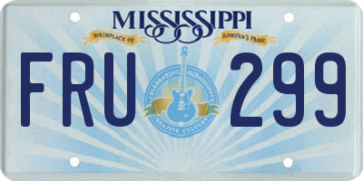 MS license plate FRU299