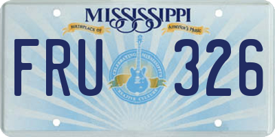 MS license plate FRU326