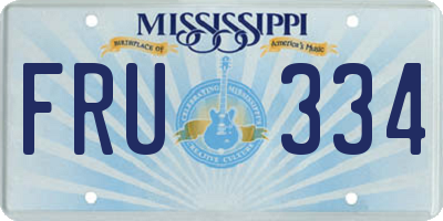 MS license plate FRU334