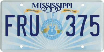MS license plate FRU375