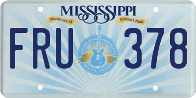 MS license plate FRU378