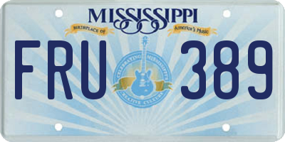 MS license plate FRU389