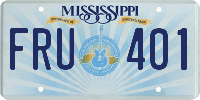 MS license plate FRU401