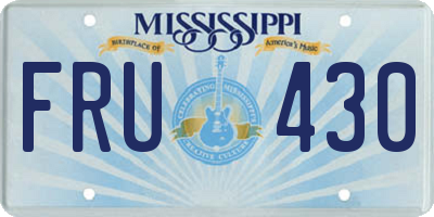 MS license plate FRU430