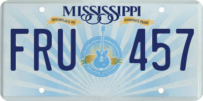 MS license plate FRU457