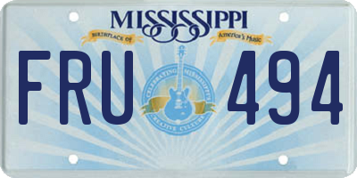 MS license plate FRU494