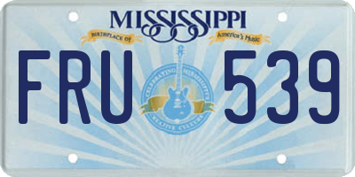 MS license plate FRU539