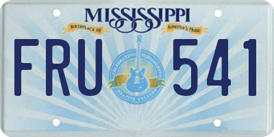 MS license plate FRU541