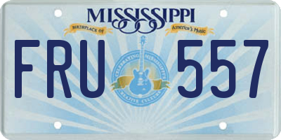 MS license plate FRU557