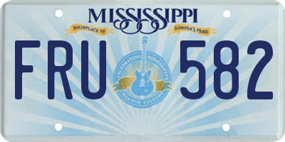MS license plate FRU582