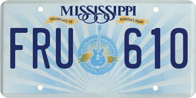 MS license plate FRU610