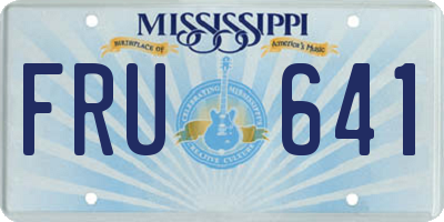 MS license plate FRU641