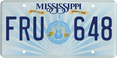 MS license plate FRU648