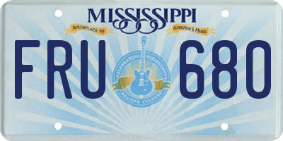 MS license plate FRU680