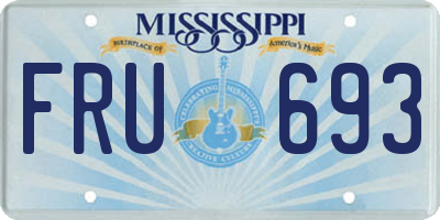 MS license plate FRU693