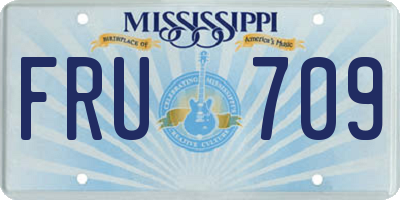 MS license plate FRU709