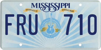 MS license plate FRU710