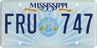 MS license plate FRU747