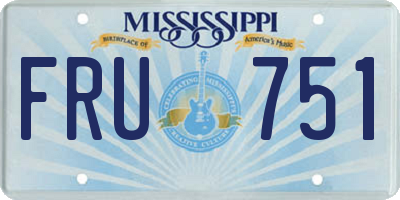 MS license plate FRU751