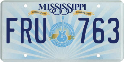 MS license plate FRU763