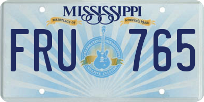 MS license plate FRU765
