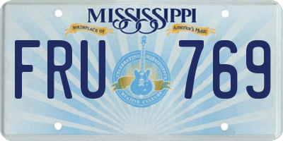 MS license plate FRU769