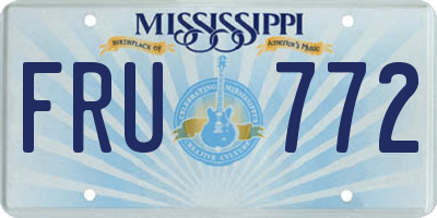 MS license plate FRU772