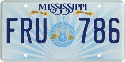 MS license plate FRU786