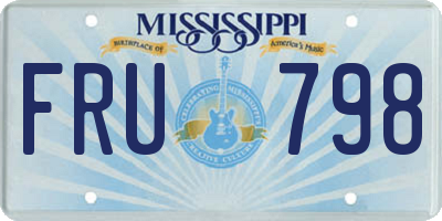 MS license plate FRU798