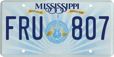 MS license plate FRU807