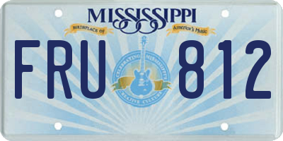 MS license plate FRU812