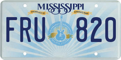 MS license plate FRU820