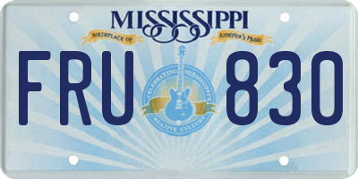 MS license plate FRU830