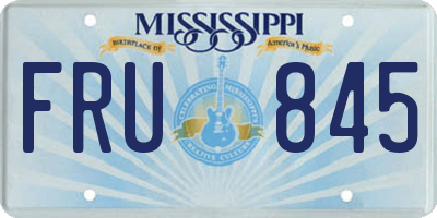 MS license plate FRU845