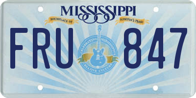 MS license plate FRU847