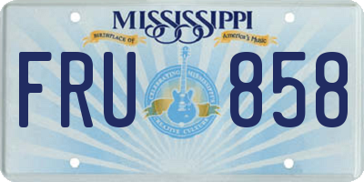 MS license plate FRU858
