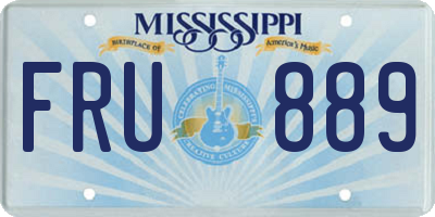 MS license plate FRU889