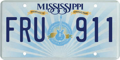MS license plate FRU911