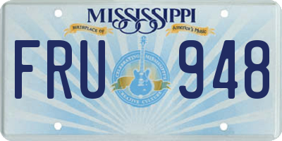 MS license plate FRU948