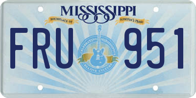MS license plate FRU951