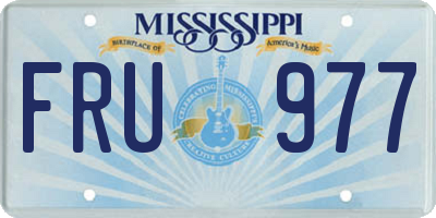 MS license plate FRU977