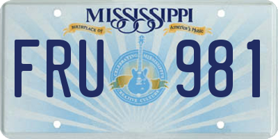 MS license plate FRU981
