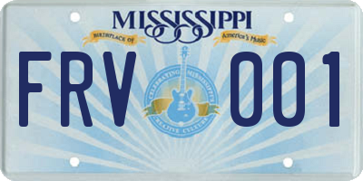 MS license plate FRV001