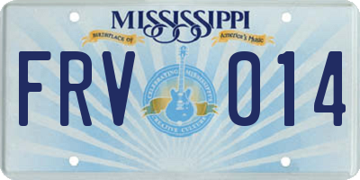 MS license plate FRV014