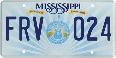 MS license plate FRV024
