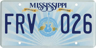 MS license plate FRV026