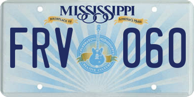 MS license plate FRV060