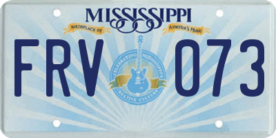 MS license plate FRV073