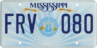 MS license plate FRV080