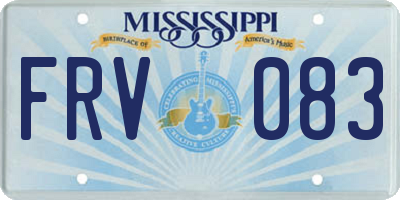 MS license plate FRV083